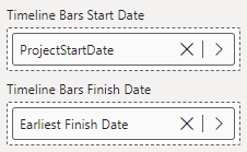 Stratada Gantt Timeline for Power BI | Timeline Bars Start and Finish